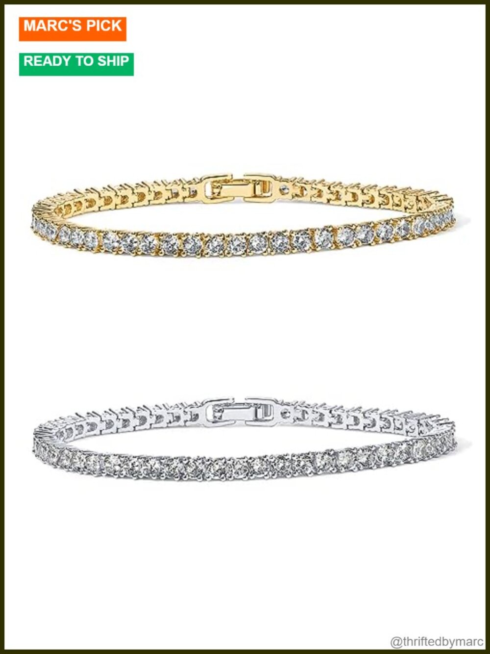 14K Gold Plated 3mm Cubic Zirconia Tennis Bracelet Set for Women